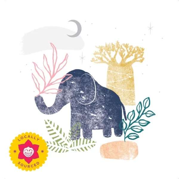 greeting card with elephant illustration