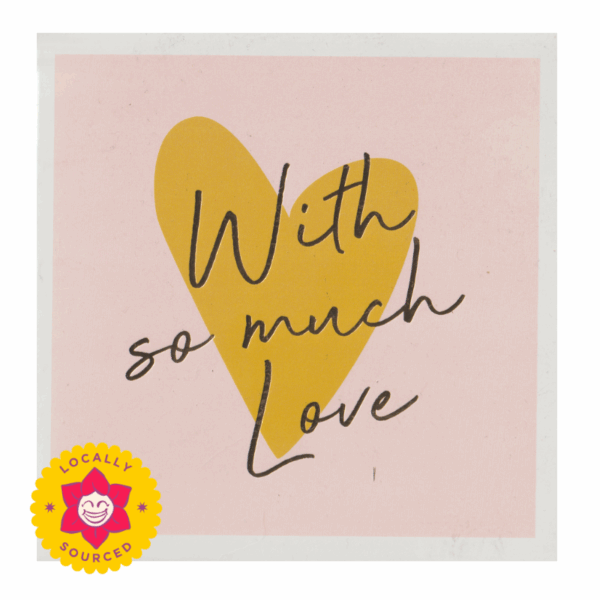 so much love yellow heart on pink