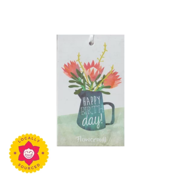 happy birthday flowers in jug