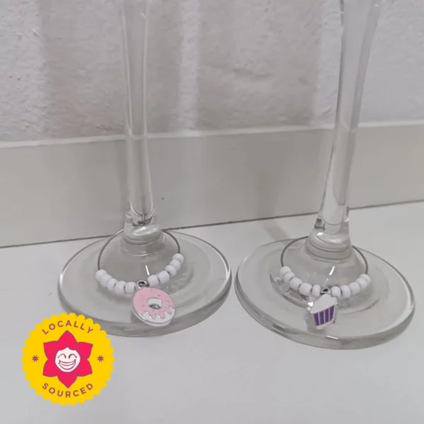 Wine Glass Charms - Enamel Sweet Treats Pack of 6