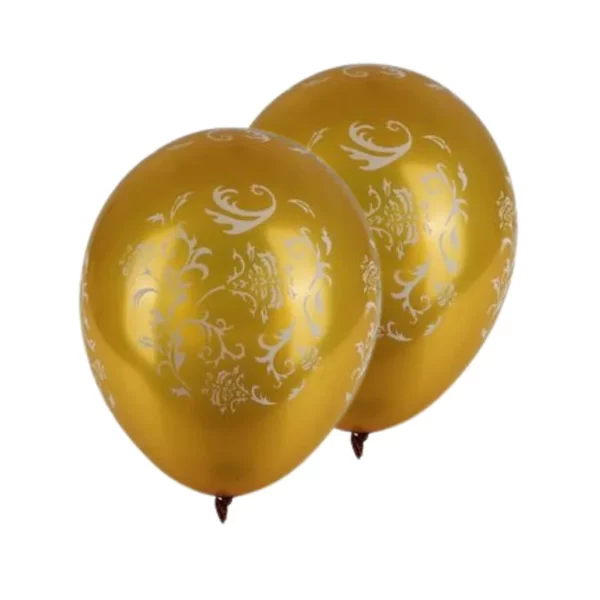Helium Balloon - Gold Design 12pc