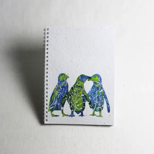 abstract blue and green penguins