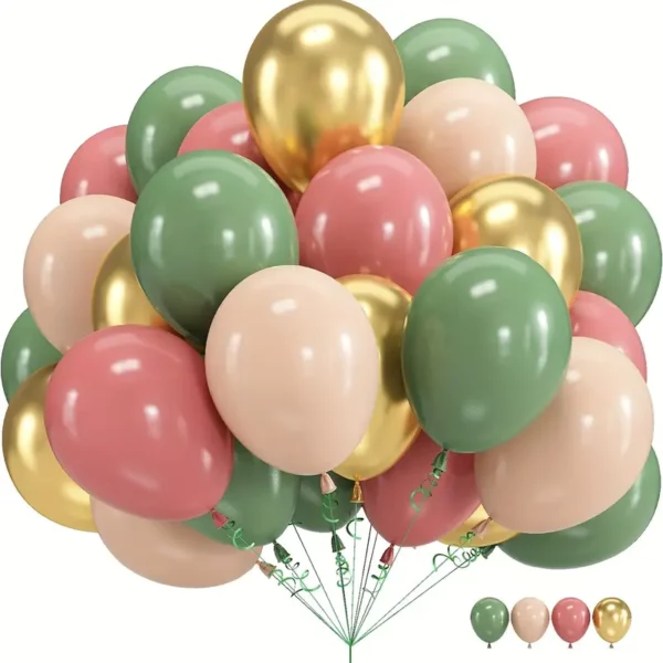 Sage Green, Gold, Rose and Dusty Pink Balloons