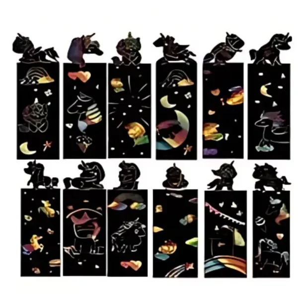 Unicorn Scratch Bookmarks