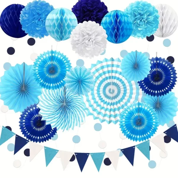 Navy and Blue Paper Decorations