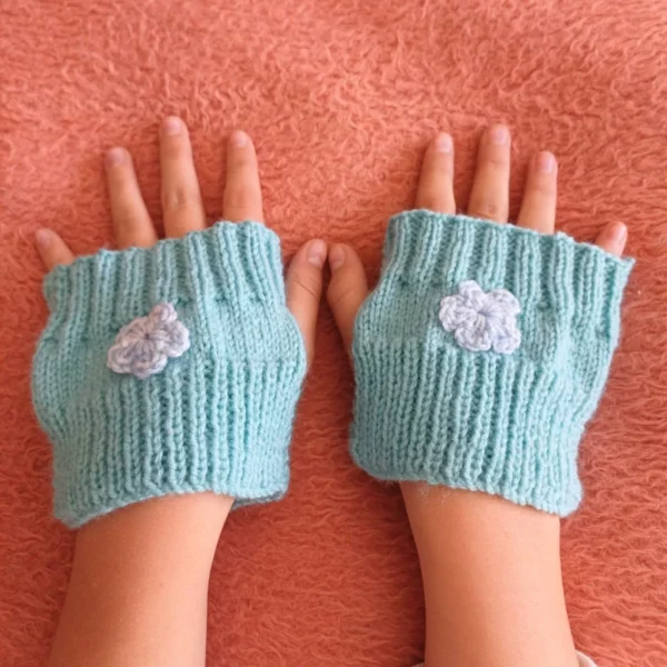 Hand knitted fingerless gloves - Image 2