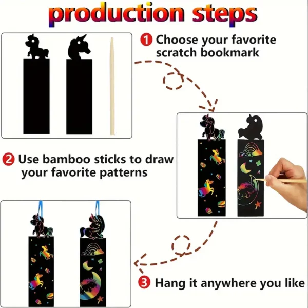 Unicorn Scratch Bookmarks - Image 2
