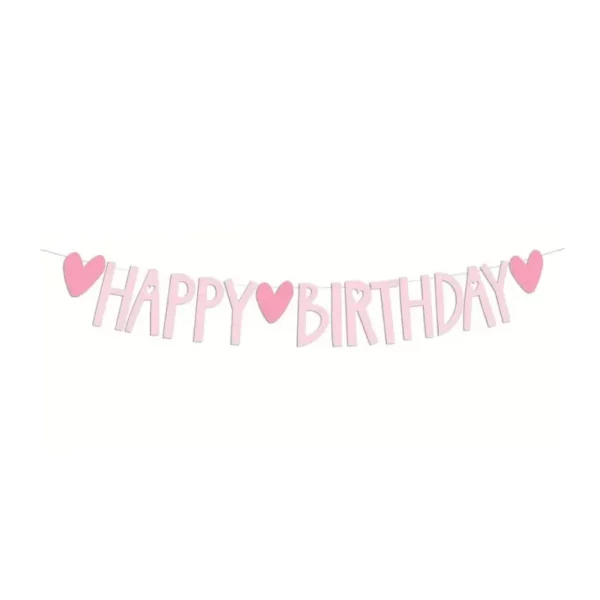 Pink Happy Birthday Banner
