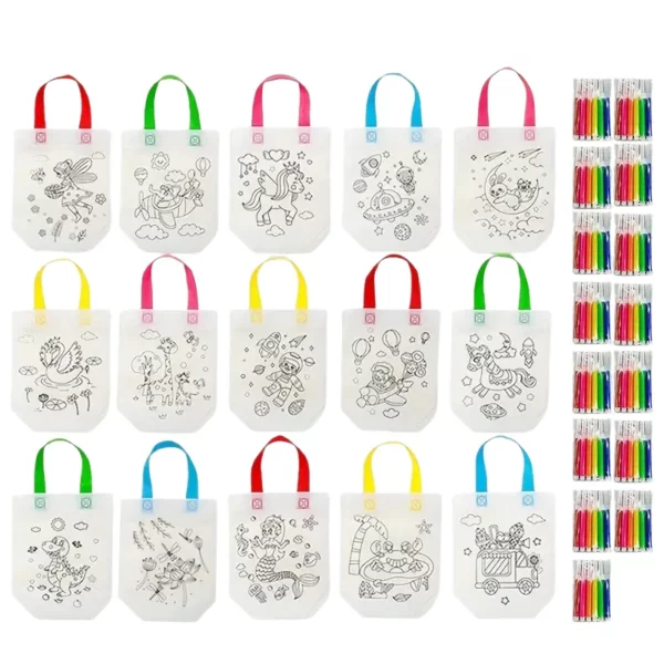 Re-usable Colour Yourself Tote Bag - 15 Pack