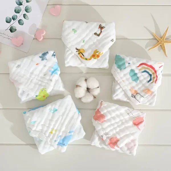 Baby Muslin Wash Cloths - 5 Pack