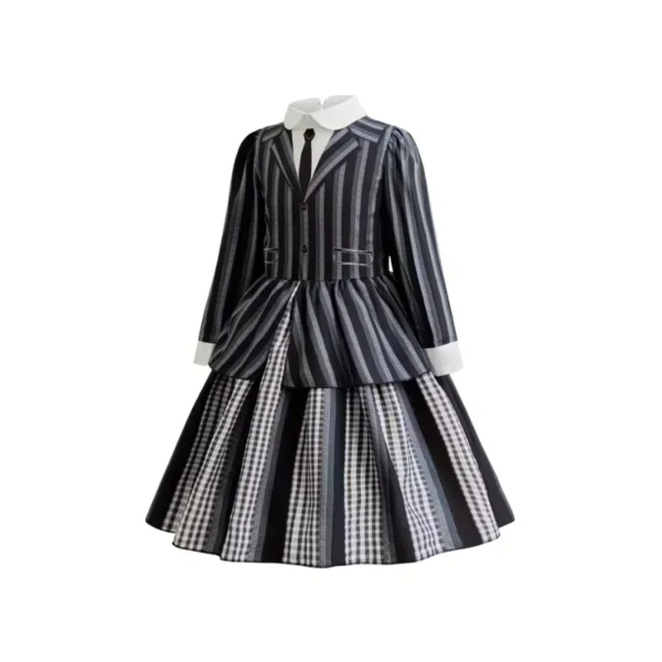 Wednesday Houndstooth/Striped Jacket Dress - Image 2