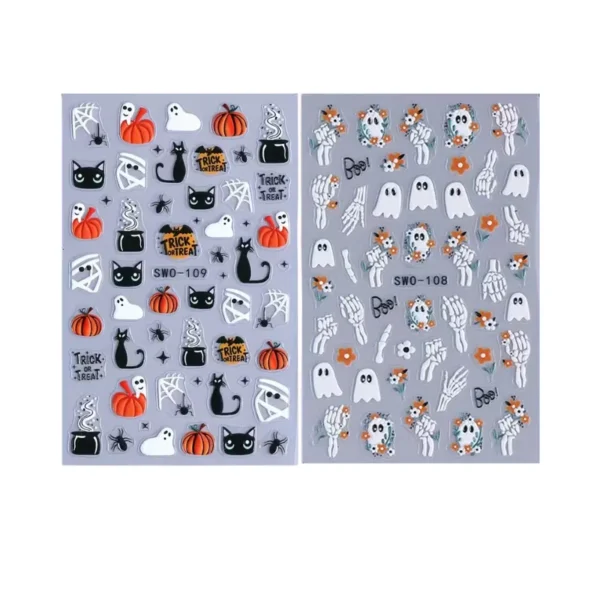 Halloween Embossed Nail Art