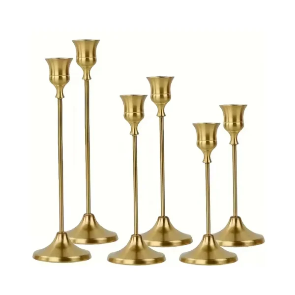Vintage Brass Candlesticks - 6 piece