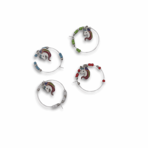 Wine Glass Charms - Enamel Unicorns